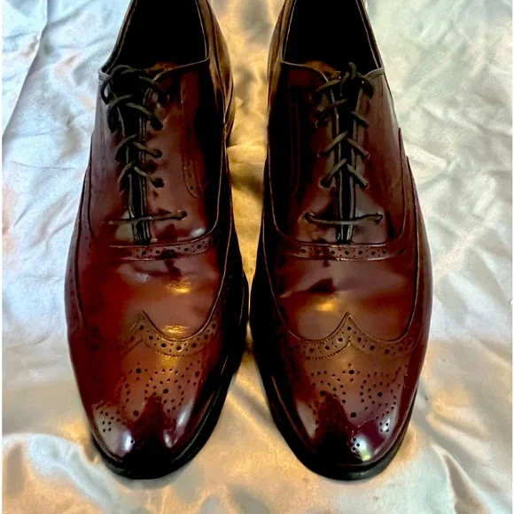 Johnston & Murphy Aristocraft Men’s Oxford Dress Shoe Sz 11C Derby Brown Leather Vintage Johnston & Murphy Aristocraft SHELL CORDOVAN Saddle  main image 2